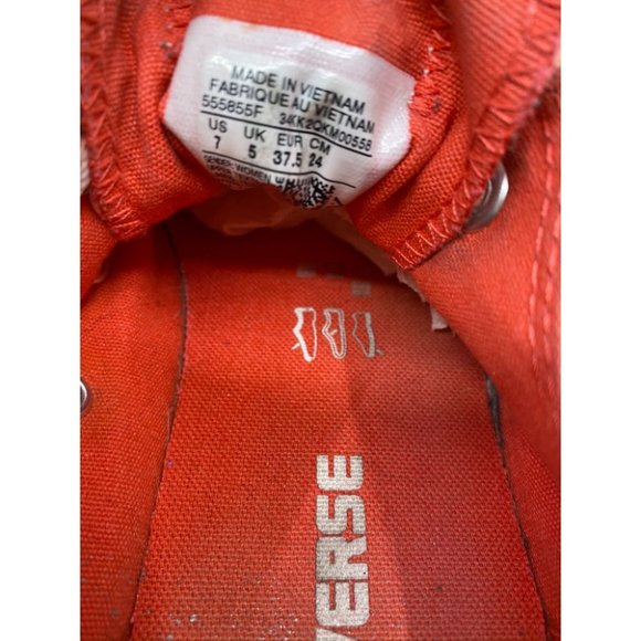 Converse Sneakers Customized Orange Silver Size 7 - Picture 11 of 13